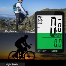 Load image into Gallery viewer, Wireless Bike Computer Rainproof Speedometer Odometer Stopwatch Wireless Waterproof Bicycle Cycle Speedometer And Odometer With Automatic Wake-up Backlight Motion Sensor LCD Display
