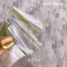 Load image into Gallery viewer, Aurora Nails Glass Foil Film Sticker Cellophane Paper Korean Nail Trend Design Ice Cube Manicure Accessories Heart Nail Art Stickers Glitter Decals Decoration Stickers Glitter Decals Love Nail Sequins Laser Heart Nail Supplies Sparkle Nail
