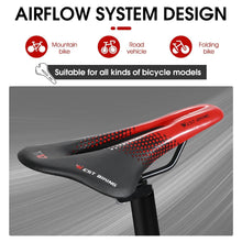 Load image into Gallery viewer, Ultra Light Comfortable Bicycle Saddle Mountain Road Bike Seat Soft Leather Hollow Breathable Cushion Seat Ergonomics Design Breathable Suspension Gel Bike Saddle Cushion For Mountain Bike Road Bike

