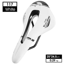 Load image into Gallery viewer, Ultra Light Comfortable Bicycle Saddle Mountain Road Bike Seat Soft Leather Hollow Breathable Cushion Seat Ergonomics Design Breathable Suspension Gel Bike Saddle Cushion For Mountain Bike Road Bike
