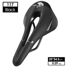 Load image into Gallery viewer, Ultra Light Comfortable Bicycle Saddle Mountain Road Bike Seat Soft Leather Hollow Breathable Cushion Seat Ergonomics Design Breathable Suspension Gel Bike Saddle Cushion For Mountain Bike Road Bike

