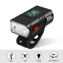 Load image into Gallery viewer, 2PCS LED Bike Light Bicycle Front Rear lights USB Charge Headlight Cycling Taillight Bicycle Super Bright Front And Back Bicycle Lights USB Rechargeable Durable Waterproof Mountain Helmet Road Night Riding For Bike
