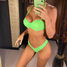 Load image into Gallery viewer, Bikini Push Up Swimsuit Female Swimwear Women's Bathing Suits Push Up Underwire Bikini Set Padded Two Piece Swimsuits Women Two-pieces Durable Bikini Set With Bra Cup Modern Bathing Suit
