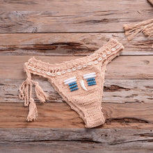 Load image into Gallery viewer, Vintage Blue Bikinis 2 Piece Halter Bikini Set Women High Waist Sequin Swimsuit  Set Handmade Crochet High Quality Swimsuit Women Push Up Swimwear Knitted Beach Wear Bathing Suit
