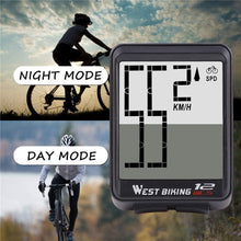 Load image into Gallery viewer, Big Wireless Bike Computer Bicycle Speedometer Waterproof LCD Stopwatch Backlight Automatic Wake-Up And Multi-Functions Odometer Wireless Waterproof Cycle Bike Computer With Large LCD Display
