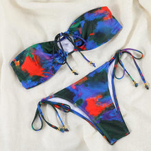 Load image into Gallery viewer, Bikinis Micro Adjustable Swimwear Women Summer Bikini Set Modern Colorful Print Beach Wear Women's Comfortable Swimsuit Knotted String Triangle Bikini Tie Side High Cut Bikini Set

