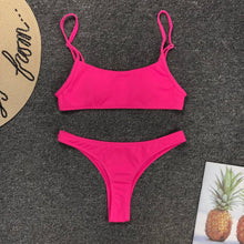 Load image into Gallery viewer, Neon Yellow Green Swimsuit Women Push Up Padded Micro Bikini Summer Beach Bathing Suit Beach Swimwear  Women's Scoop Neck Cut Out Front Lace Up Back High Cut One Piece Swimsuit
