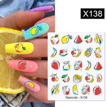 Load image into Gallery viewer, Black Lines Flower Leaves Water Decals Stickers Floral Face Marble Pattern Slider For Nails Summer Nail Art Decoration Summer Stickers on Nails Simple Summer Slider for Manicure Nail Art Watermark Manicure Decor
