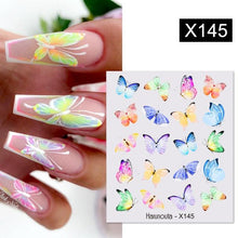 Load image into Gallery viewer, Black Lines Flower Leaves Water Decals Stickers Floral Face Marble Pattern Slider For Nails Summer Nail Art Decoration Summer Stickers on Nails Simple Summer Slider for Manicure Nail Art Watermark Manicure Decor

