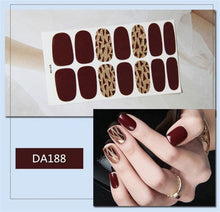 Load image into Gallery viewer, Nail Wraps Polish Decals Strips Golden Glitter 3D Adhesive Full Nail Art Stickers Manicure Kits Women Nail Decorations Accessories Metal Curve Stripe Lines Design Letter Nail Sticker Adhesive Decoration Template Nail Tool Decorations
