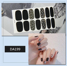 Load image into Gallery viewer, Nail Wraps Polish Decals Strips Golden Glitter 3D Adhesive Full Nail Art Stickers Manicure Kits Women Nail Decorations Accessories Metal Curve Stripe Lines Design Letter Nail Sticker Adhesive Decoration Template Nail Tool Decorations
