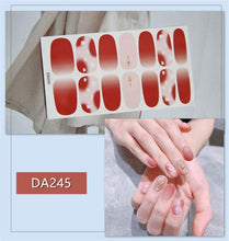 Load image into Gallery viewer, Nail Wraps Polish Decals Strips Golden Glitter 3D Adhesive Full Nail Art Stickers Manicure Kits Women Nail Decorations Accessories Metal Curve Stripe Lines Design Letter Nail Sticker Adhesive Decoration Template Nail Tool Decorations

