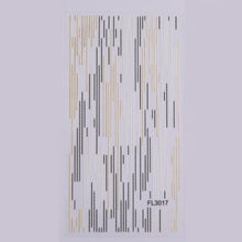 Load image into Gallery viewer, Black White 3D Nail Stickers Metal Gold Silver Geometric Tassel Strip Line Adhesive Transfer Decals Nail Art Design  Gold Silver Metal Nail Sticker  Metallic Curve Strip Line Nail Decal Self-Adhesive 3D Wave Design Nail Tips Decorations Manicure for Women
