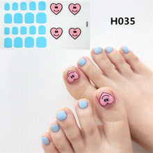 Load image into Gallery viewer, Toe Nail Sticker Wraps Adhesive Decals Toenail Polish Strips DIY Pedicure Foot Decals Manicure Strips Decals Full Wraps Women Glitter Toenail Nail Polish Strips Decals Full Wraps Self Adhesive Toe Nail Tip Full Toe Nail Wraps Feet Decorations

