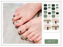 Load image into Gallery viewer, Toe Nail Sticker Wraps Adhesive Decals Toenail Polish Strips DIY Pedicure Foot Decals Manicure Strips Decals Full Wraps Women Glitter Toenail Nail Polish Strips Decals Full Wraps Self Adhesive Toe Nail Tip Full Toe Nail Wraps Feet Decorations
