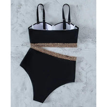 Load image into Gallery viewer, Bikini New 2 Piece Women Swimsuit Women's High Waist Bikini Set Fashion Puff Sleeve Swimwear Set Bathing Suits Solid Color Short Puff Sleeve Summer High Waist Cut Backless Bathing Suit Beachwear
