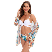 Load image into Gallery viewer, Bikini Women Push Up Swimsuit 3 Piece Bikini Set With Cover Up Women's Fashion 3 Piece Tie Dye Top Bikini Set Swimsuit Cover Up Skirt Swimwear Push Up Bather Swim Wear
