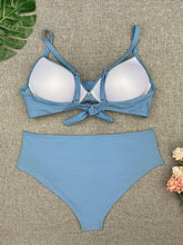 Load image into Gallery viewer, Bikini Swimwear Women High Waist Swimsuit Solid Color Bikini Set Women's Push Up Underwire Top Bottom Bikini Bathing Swimsuits Beach Wear Padded Push Up Bikini Set Female

