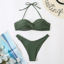 Load image into Gallery viewer, Bikini Push Up Swimwear  Bikini Set Pink Swimwear Women Micro Swimsuit Female Bandage Bikini Beach Wear Swimming Two-Piece Swimsuit Summer Swimsuit for Women
