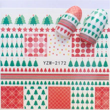 Load image into Gallery viewer, New Christmas Water Decal Nail Art Nail sticker New Year Slider Tattoo Full Cover Santa Claus Snowman Designs Xmas Decals 3D Wave Design Decoration for Women Girls Tape Nail Art Stickers Decal Decoration  Nail Art Accessories Decoration Decal
