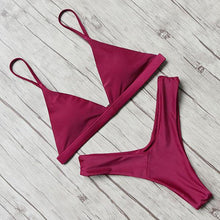 Load image into Gallery viewer, Micro Mini Bikini Swimwear Women Halter Push Up Bikini Set Padded Bra  Women's Underwired Triangle Bathing Two Pieces Swimsuit Bikini Set  Swimsuit Bandage Swim Suit
