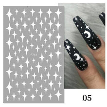Load image into Gallery viewer, Gold Christmas Snowflake 3D Nail Stickers Sparkly Iridescent Silver Xmas Tree Elk Deer Transfer Sliders Winter Nails Accessories Design Decor Tip Transfer Nail Decals Sticker For Pretty Girl Self-Adhesive Nail Decals Designer Nail Stickers
