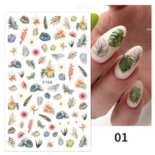 Load image into Gallery viewer, Flowers Leaves Line 3D Nail Stickers Autumn Winter Fall Leaf Design Transfer Sliders Abstract Waves Nail Art Decals Manicures  Decal Self-Adhesive 3D Wave Design Decoration for Women Girls Tape Nail Art Stickers Decal Decoration
