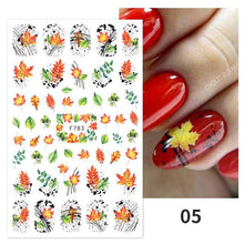 Load image into Gallery viewer, Flowers Leaves Line 3D Nail Stickers Autumn Winter Fall Leaf Design Transfer Sliders Abstract Waves Nail Art Decals Manicures  Decal Self-Adhesive 3D Wave Design Decoration for Women Girls Tape Nail Art Stickers Decal Decoration
