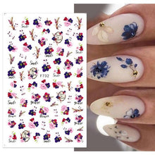 Load image into Gallery viewer, Flowers Leaves Line 3D Nail Stickers Autumn Winter Fall Leaf Design Transfer Sliders Abstract Waves Nail Art Decals Manicures  Decal Self-Adhesive 3D Wave Design Decoration for Women Girls Tape Nail Art Stickers Decal Decoration
