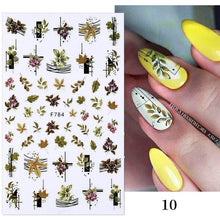 Load image into Gallery viewer, Flowers Leaves Line 3D Nail Stickers Autumn Winter Fall Leaf Design Transfer Sliders Abstract Waves Nail Art Decals Manicures  Decal Self-Adhesive 3D Wave Design Decoration for Women Girls Tape Nail Art Stickers Decal Decoration
