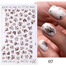Load image into Gallery viewer, Flowers Leaves Line 3D Nail Stickers Autumn Winter Fall Leaf Design Transfer Sliders Abstract Waves Nail Art Decals Manicures  Decal Self-Adhesive 3D Wave Design Decoration for Women Girls Tape Nail Art Stickers Decal Decoration
