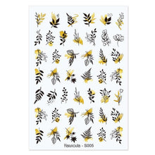 Load image into Gallery viewer, Flowers Leaves Line 3D Nail Stickers Autumn Winter Fall Leaf Design Transfer Sliders Abstract Waves Nail Art Decals Manicures  Decal Self-Adhesive 3D Wave Design Decoration for Women Girls Tape Nail Art Stickers Decal Decoration

