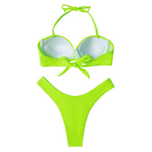 Load image into Gallery viewer, Bikini Swimwear Women Swimsuit  Leopard Bikini Set Women's Halter Triangle Bikini Bottom Cheeky Two Piece Swimsuits Push Up Bathing Suit Female Summer Beach Wear
