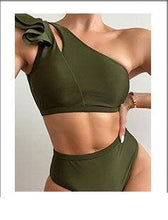 Load image into Gallery viewer, Push Up Women Bikinis Swimwear  Women's Bathing Suits Push Up Halter Bandage Bikini Floral Printing Swim Bottoms Two Piece Swimsuits Women Swimsuits Bathing Suit Halter  Leaf Print Beach Wear Plus Size
