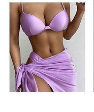 Load image into Gallery viewer, Push Up Women Bikinis Swimwear  Women's Bathing Suits Push Up Halter Bandage Bikini Floral Printing Swim Bottoms Two Piece Swimsuits Women Swimsuits Bathing Suit Halter  Leaf Print Beach Wear Plus Size
