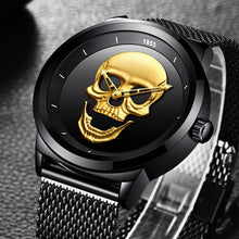 Load image into Gallery viewer, Men's Waterproof Stainless Steel Watch  3D Skull And Fluorescent Hands Unique Design Perfect Gift
