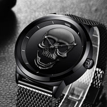 Load image into Gallery viewer, Men's Waterproof Stainless Steel Watch  3D Skull And Fluorescent Hands Unique Design Perfect Gift
