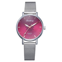 Load image into Gallery viewer, Women's Stylish Elegant Watch With Braided Steel Bracelet With Shiny Background Unique Design Perfect Gif
