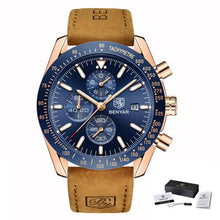 Load image into Gallery viewer, Luxury Men Stainless Steel Quartz Watch Accurate Timing Waterproof Analog Chronograph Men's Quartz Watches
