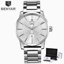 Load image into Gallery viewer, Business Fashion Men Watches Brown Luxury Military Leather Band Wristwatches  Date Week Display Watch
