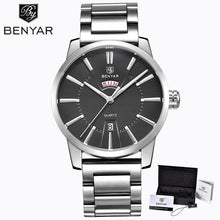 Load image into Gallery viewer, Business Fashion Men Watches Brown Luxury Military Leather Band Wristwatches  Date Week Display Watch
