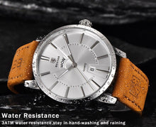 Load image into Gallery viewer, Business Fashion Men Watches Brown Luxury Military Leather Band Wristwatches  Date Week Display Watch
