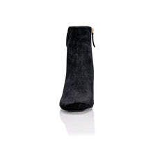 Load image into Gallery viewer, Arina Dress Ankle Bootie with a Block Heel in Black Suede
