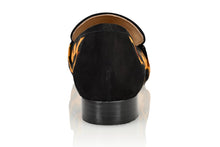 Load image into Gallery viewer, Adonis Leopard Hair Calf/Black Suede Loafer
