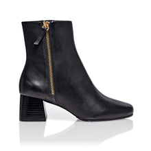 Load image into Gallery viewer, Arina Dress Ankle Bootie with a Block Heel in Black Leather
