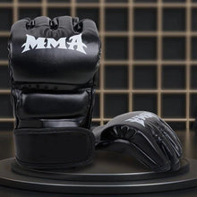 Load image into Gallery viewer, Professional Boxing Training Gloves Half Finger Leather Cushion for Adult Sanda Boxing UFC Training Sandbag Knuckles
