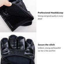 Load image into Gallery viewer, Professional Boxing Training Gloves Half Finger Leather Cushion for Adult Sanda Boxing UFC Training Sandbag Knuckles
