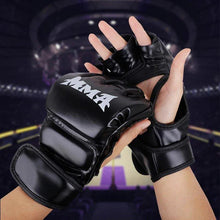 Load image into Gallery viewer, Professional Boxing Training Gloves Half Finger Leather Cushion for Adult Sanda Boxing UFC Training Sandbag Knuckles
