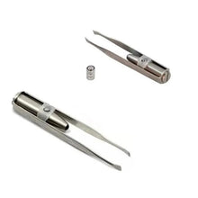 Load image into Gallery viewer, Professional Stainless Steel LED Hair Removal Lightweight Eyebrow Tweezers Makeup Tool With Battery

