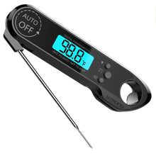 Load image into Gallery viewer, Professional Waterproof Digital Food Thermometer Pyrometer with Folding Foldable Probe Waterproof Digital Instant Read Meat Thermometer with 4.6” Folding Probe Backlight &amp; Calibration Function for Cooking Food Candy BBQ Grill for Kitchen Food Cooking
